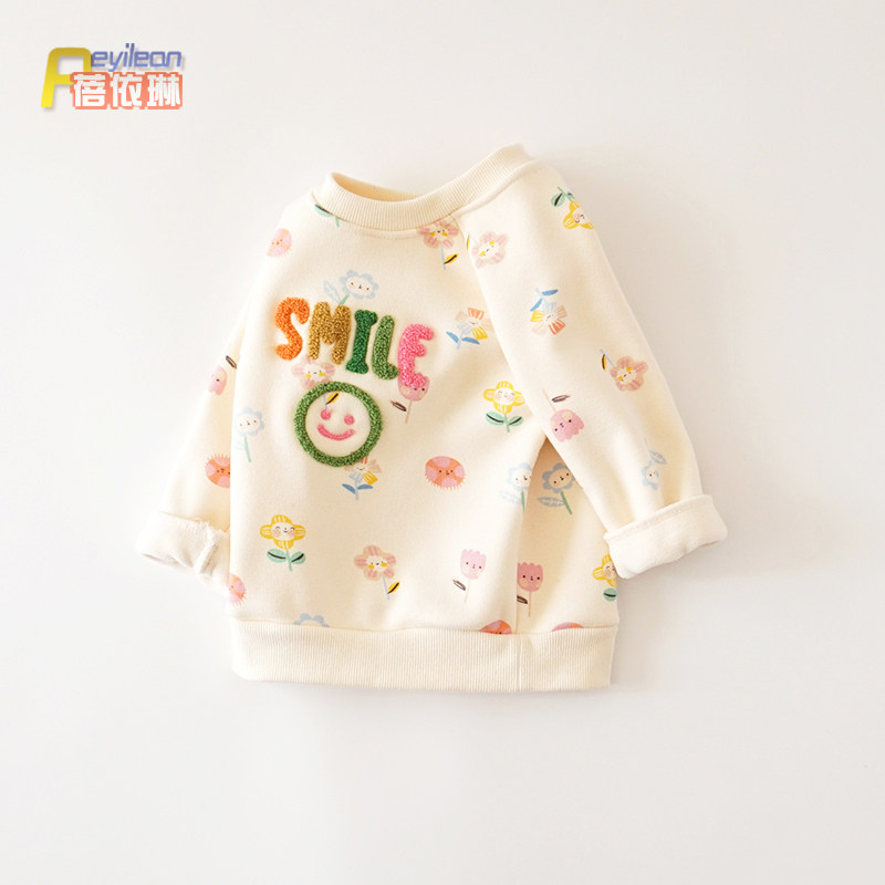 小童女宝宝加绒卫衣可爱保暖