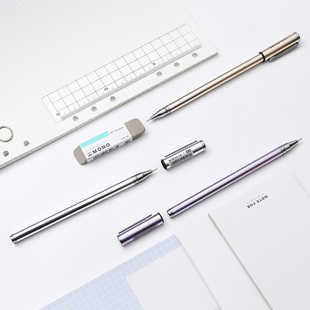 至尚创美 k-5学生用金属中性笔全针管签字笔碳素笔学生水笔0.5mm黑创意金属笔杆重手感商务办公签字笔