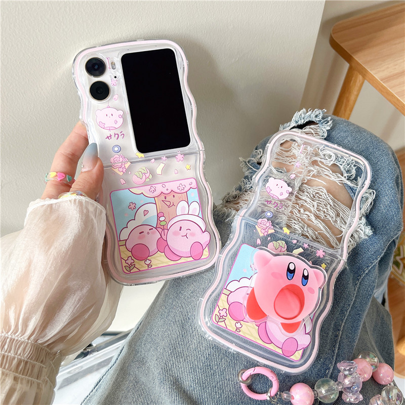 可爱星之卡比适用oppo find n3flip折叠屏手机壳oppo findn2flip全包防摔软壳findn2flip卡通女款翻盖小众