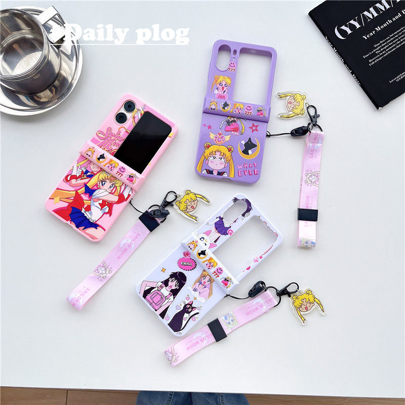 卡通美少女战士露娜猫适用OPPO Find N3Flip手机壳折叠屏Find N2 Flip可爱女款翻盖保护套全包防摔硬
