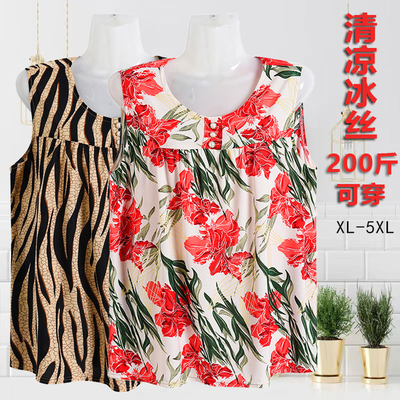 无袖冰丝居家妈妈汗衫T恤