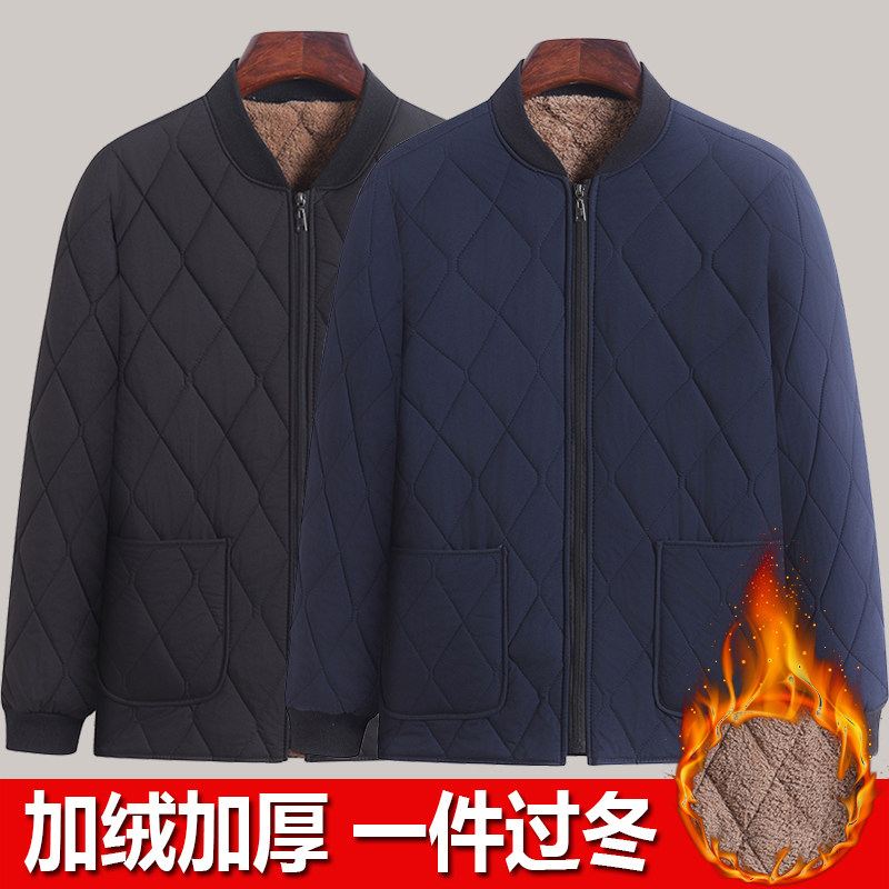 中老年男加绒加厚防寒小棉袄
