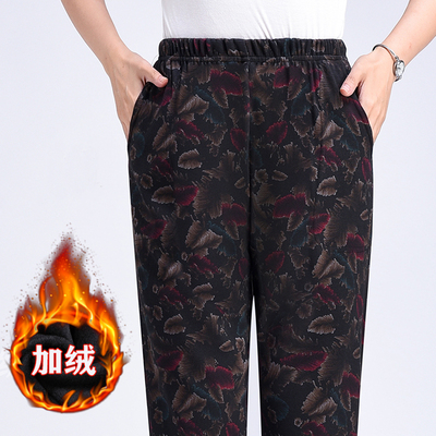 休闲裤松紧高腰加绒长裤裤子