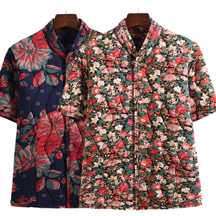 妈妈半袖棉马甲女秋冬季外穿棉坎肩加棉厚款老奶奶中袖棉马夹外套