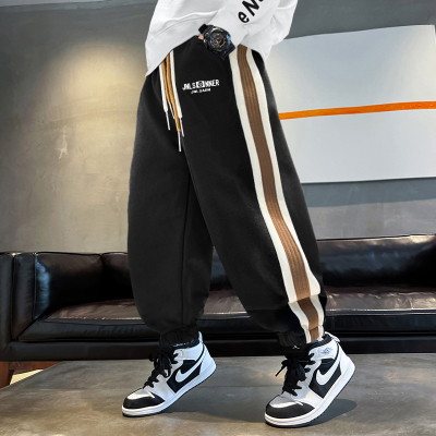 男童春秋装裤子2025新款加绒冬季长裤儿童运动裤加厚纯棉卫裤潮帅