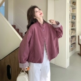 新款出货中树莓韩系粉牛仔短外套2C189-2609-155-K248，女装短外套，2C189