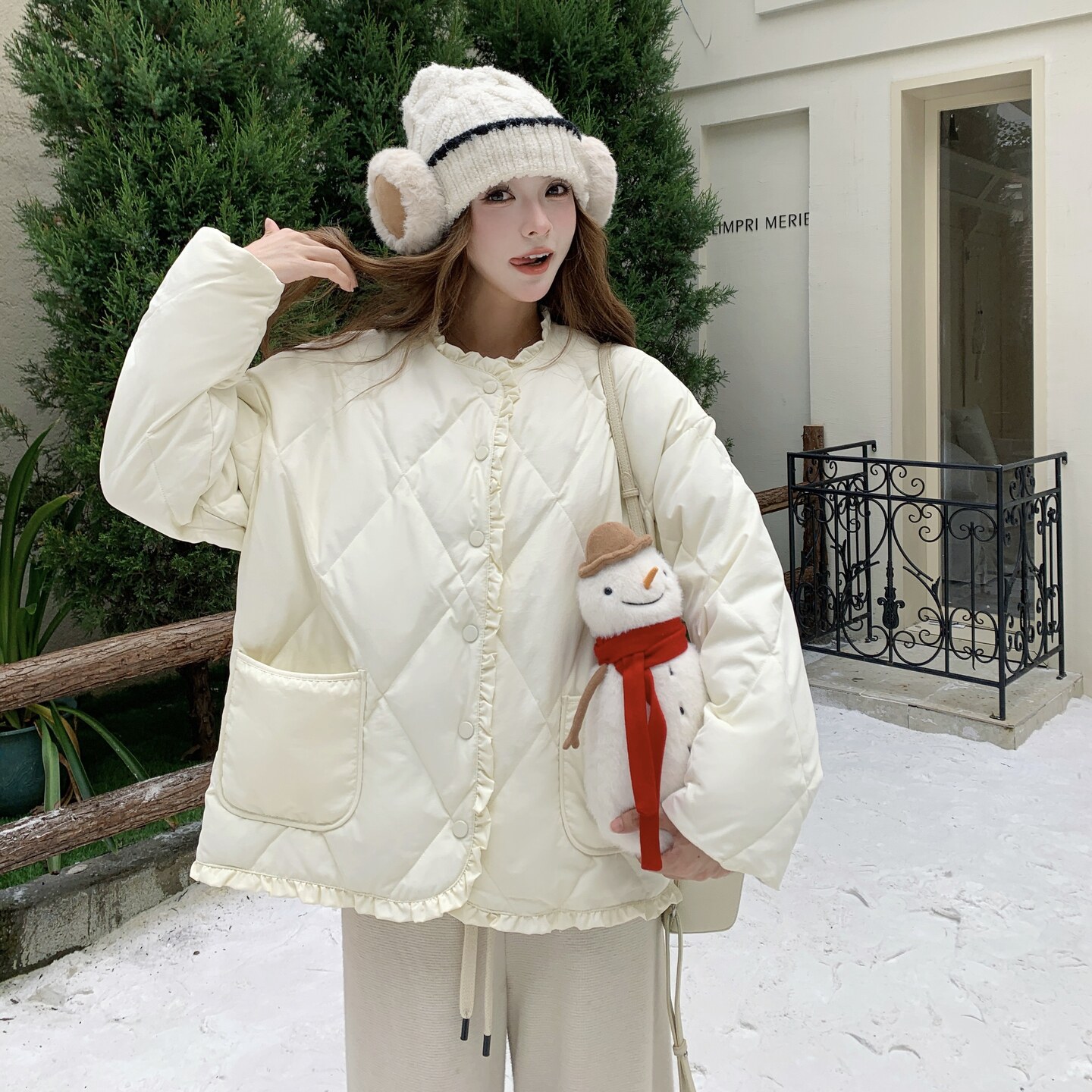 新款花边甜美轻薄90羽绒服外套2C189-8342-P205-K308,女装羽绒服,2C189