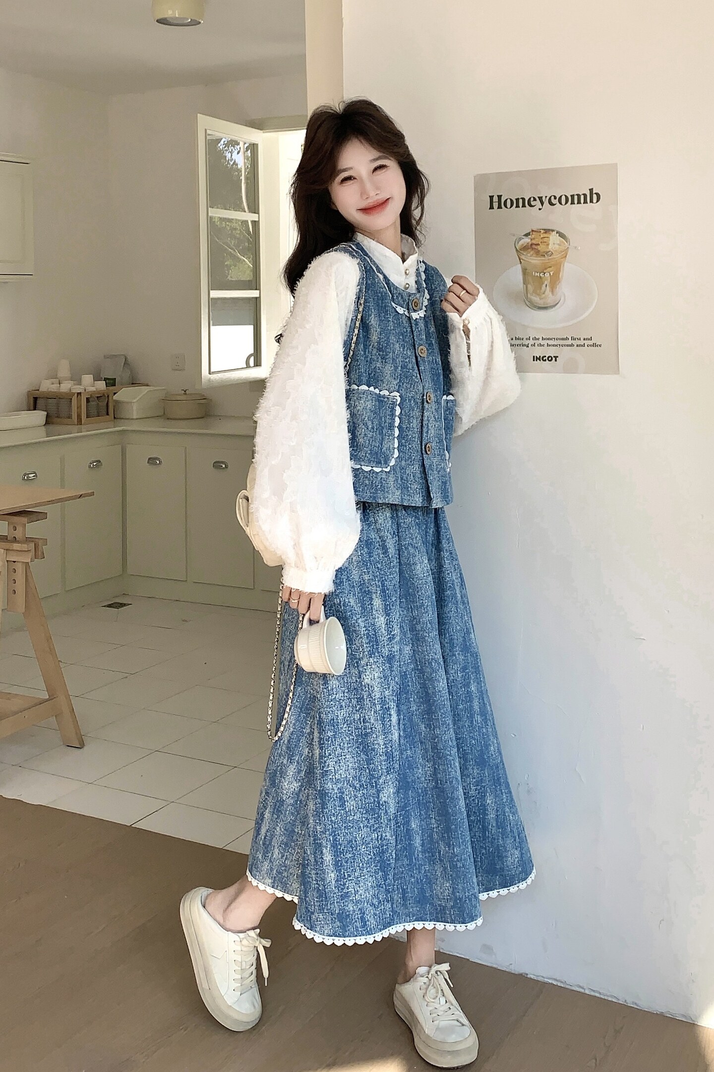 新款现货小清新超好看套装衬衫三件套C189-2605-P195-K318,女装套装/套裙,2C189