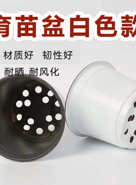 瓷白色加厚双色盆营养杯一次性简易软塑育苗盆营养钵双色花盆批发