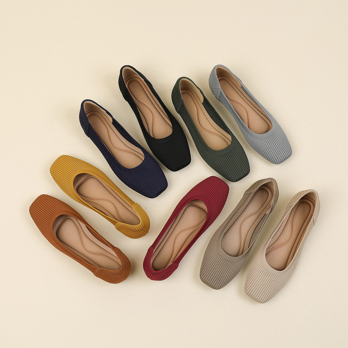 王妃鞋单鞋女针织编织鞋外贸跨境奶奶鞋飞织蛋卷鞋平底大码豆豆鞋,女鞋,浅口单鞋,淘宝优惠券,粉丝福利购,淘宝优惠卷