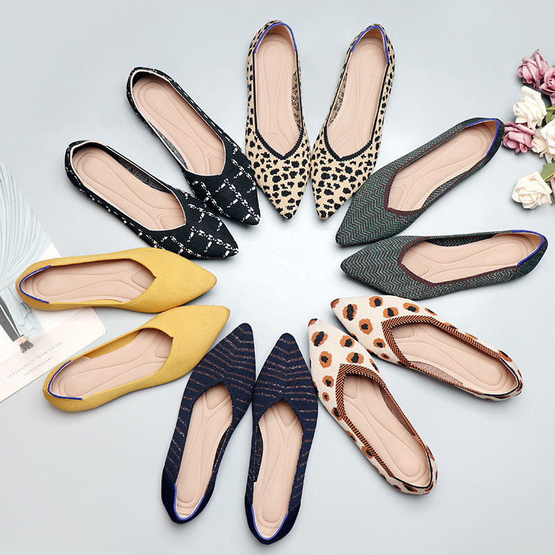 外贸欧美王妃鞋春秋飞织单鞋豆豆鞋平底大码女鞋软底针织尖头船鞋,女鞋,时尚休闲鞋,淘宝优惠券,粉丝福利购,淘宝优惠卷