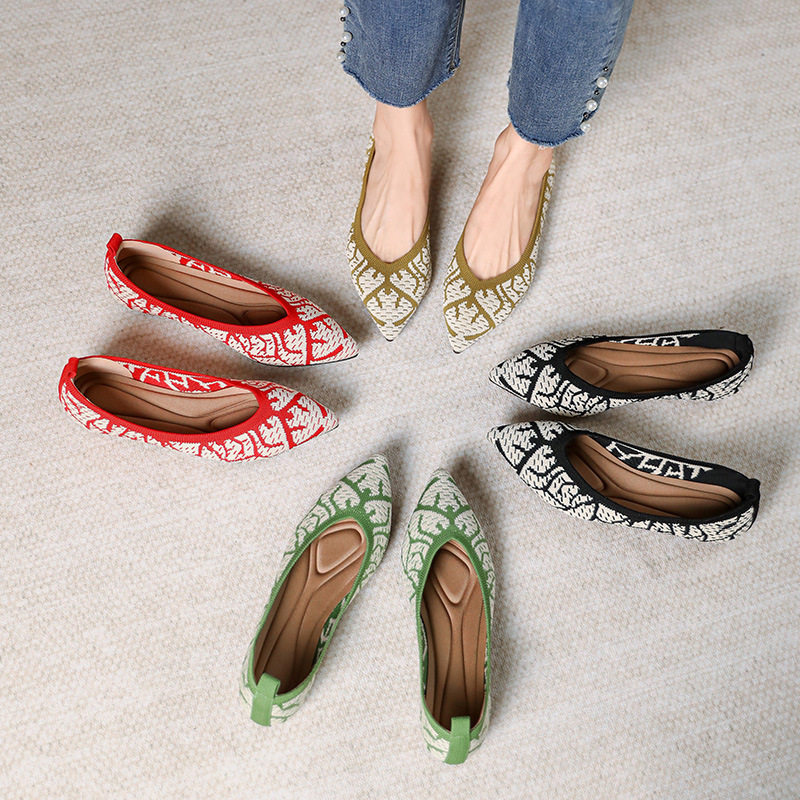 王妃鞋内增高透气软底尖头针织编织蛋卷外贸大码平底飞织单鞋女鞋,女鞋,时尚休闲鞋,淘宝优惠券,粉丝福利购,淘宝优惠卷