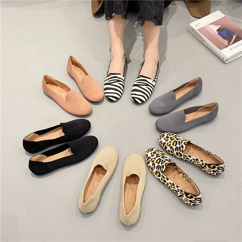 王妃同款2022新款圆头单鞋针织编织瓢鞋平底外贸跨境飞织豆豆鞋女,女鞋,浅口单鞋,淘宝优惠券,粉丝福利购,淘宝优惠卷