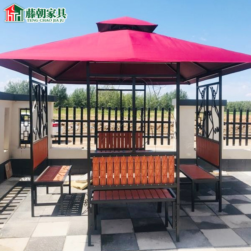 凉亭户外庭院花园移动房子天台别墅亭子组装铁艺四角耐腐木小木屋