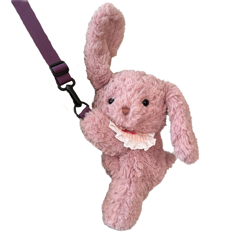 春日幼稚园趴趴包小熊兔子双肩包女生斜跨包儿童包包玩偶毛绒玩具