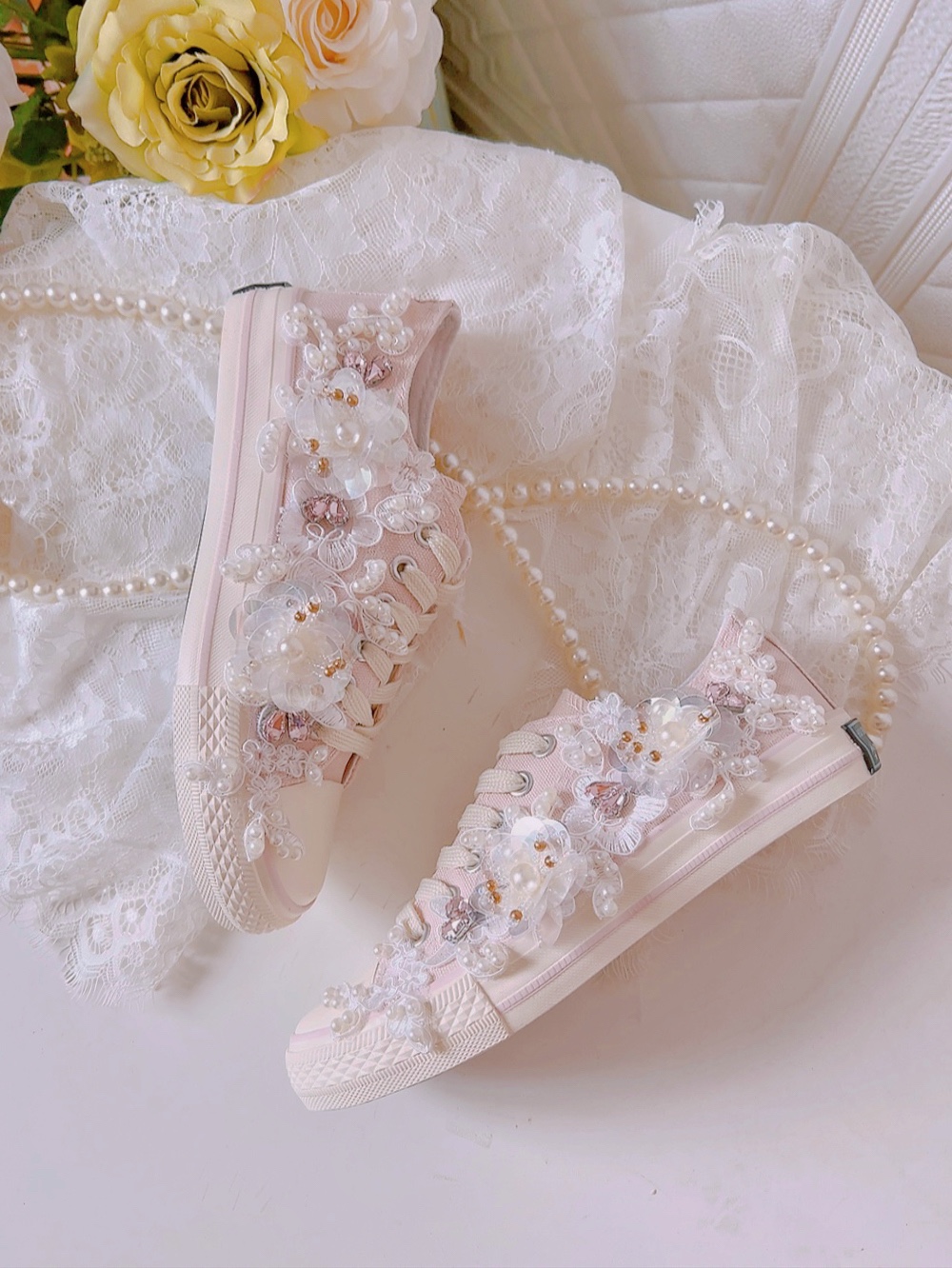 圆头休闲板鞋仙女粉色低帮帆布鞋