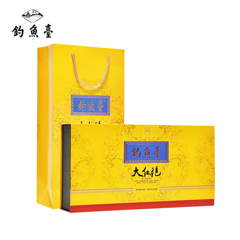 钓鱼台茶叶大红袍礼盒200g24泡拱鼎武夷岩茶礼品节日送礼包邮