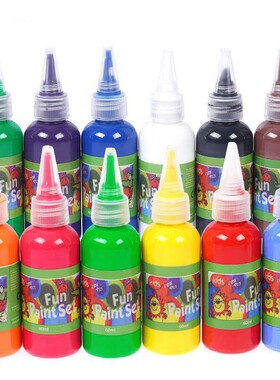 水彩颜料60ml可水洗儿童绘画海绵刷印章EVA创意涂鸦早教DIY小瓶装