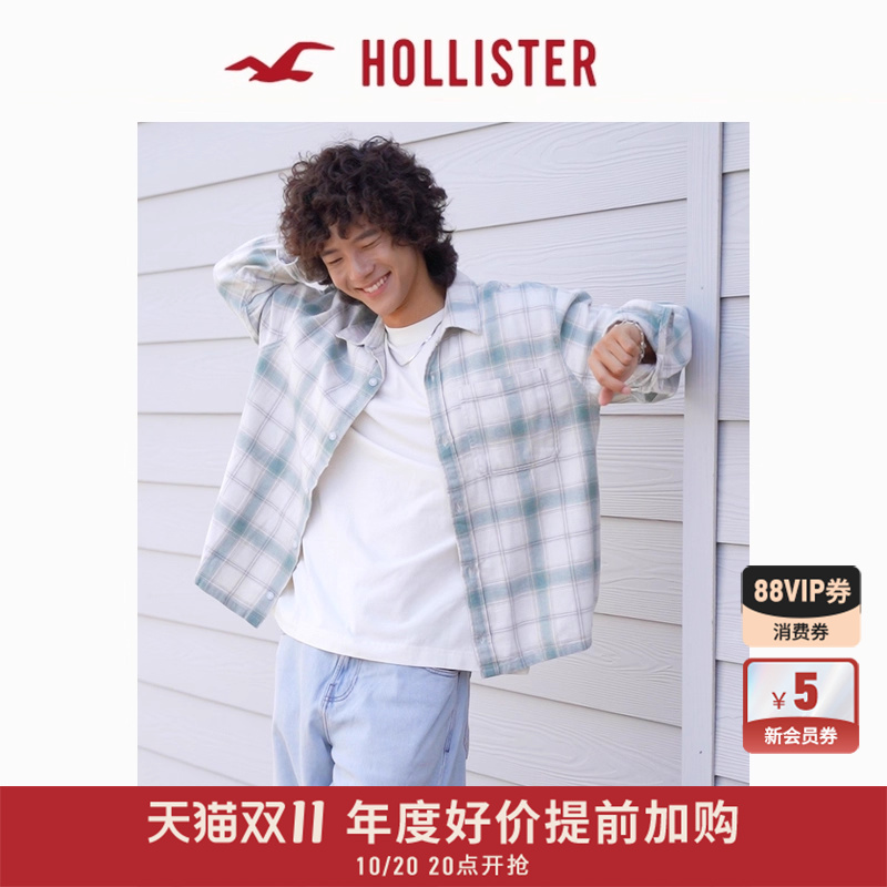 Hollister法兰绒宽松格子衬衫