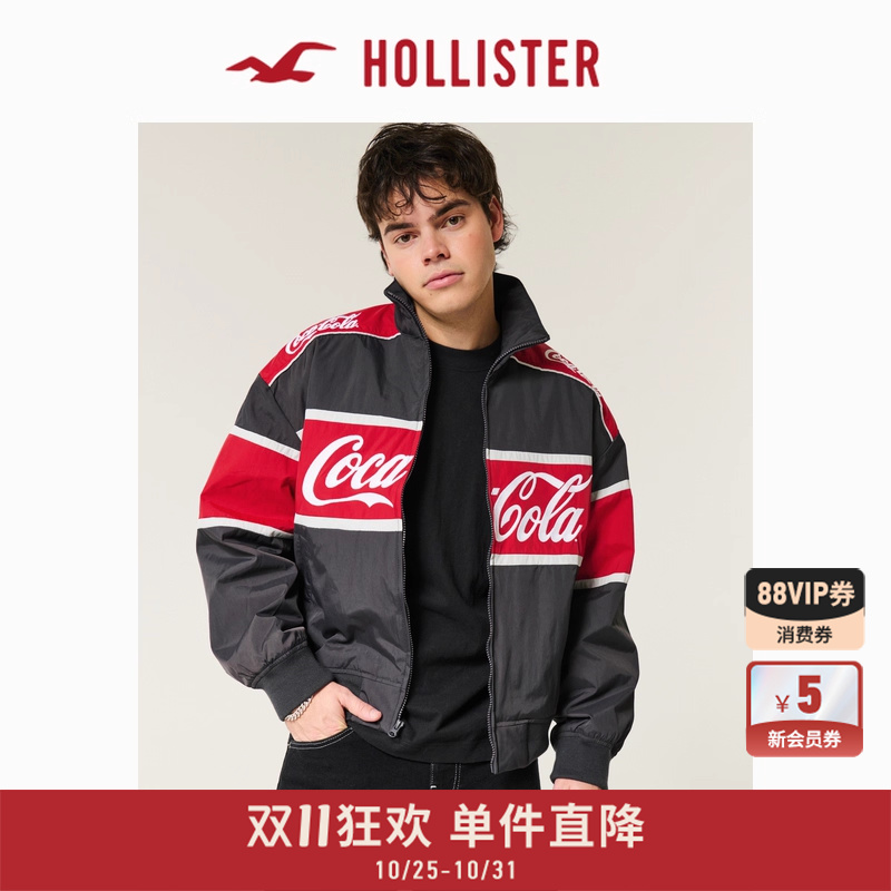 Hollister宽松撞色运动夹克外套