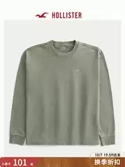 Hollister Small Seagull Pattern American Style Pure Cotton Heavyweight Classic Long-Sleeve T-Shirt 26 Spring/Summer Men's Clothing 324-6493