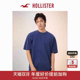 新款 324 情侣重磅棉质水洗短袖 女装 5369 T恤男装 Hollister25秋季