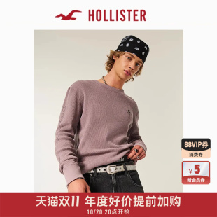 323 Hollister25秋冬新款 女装 T恤男装 5327 情侣印花华夫格长袖