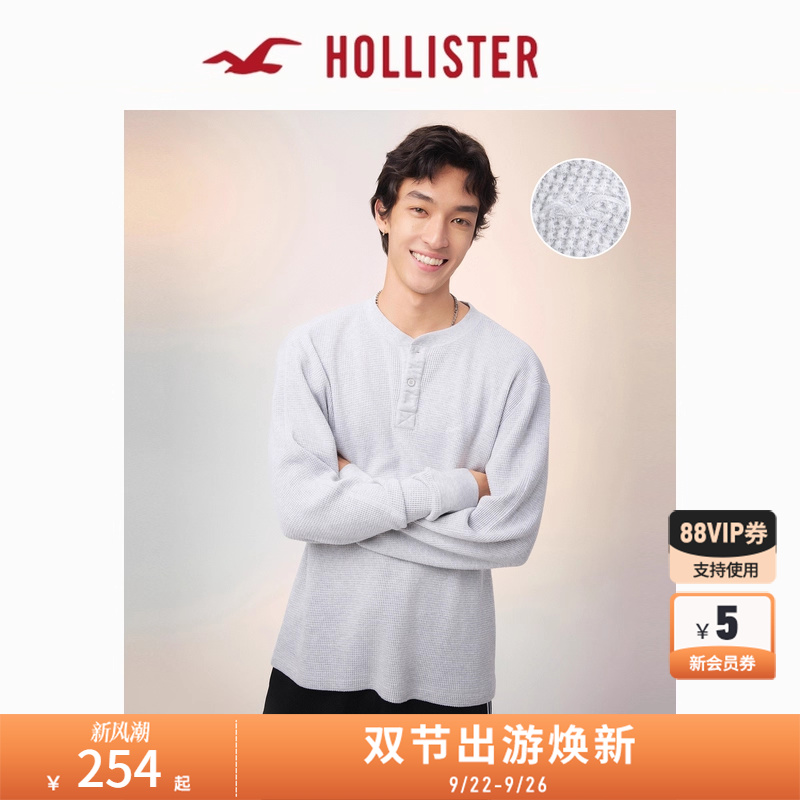 Hollister情侣亨利长袖T恤