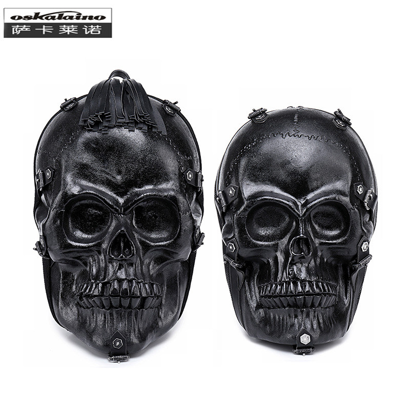 机车个性骷髅头控男士双肩包创意搞怪背包女书包嘻哈摇滚潮流酷帅,箱包皮具/热销女包/男包,双肩背包,淘宝优惠券,粉丝福利购,淘宝优惠卷