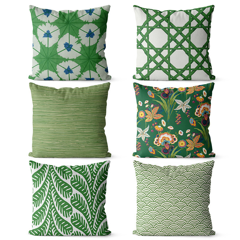 简约绿色图案法式棉麻双面抱枕沙发靠垫床头大靠背装饰腰枕套定制,居家布艺,靠垫/抱枕,淘宝优惠券,粉丝福利购,淘宝优惠卷