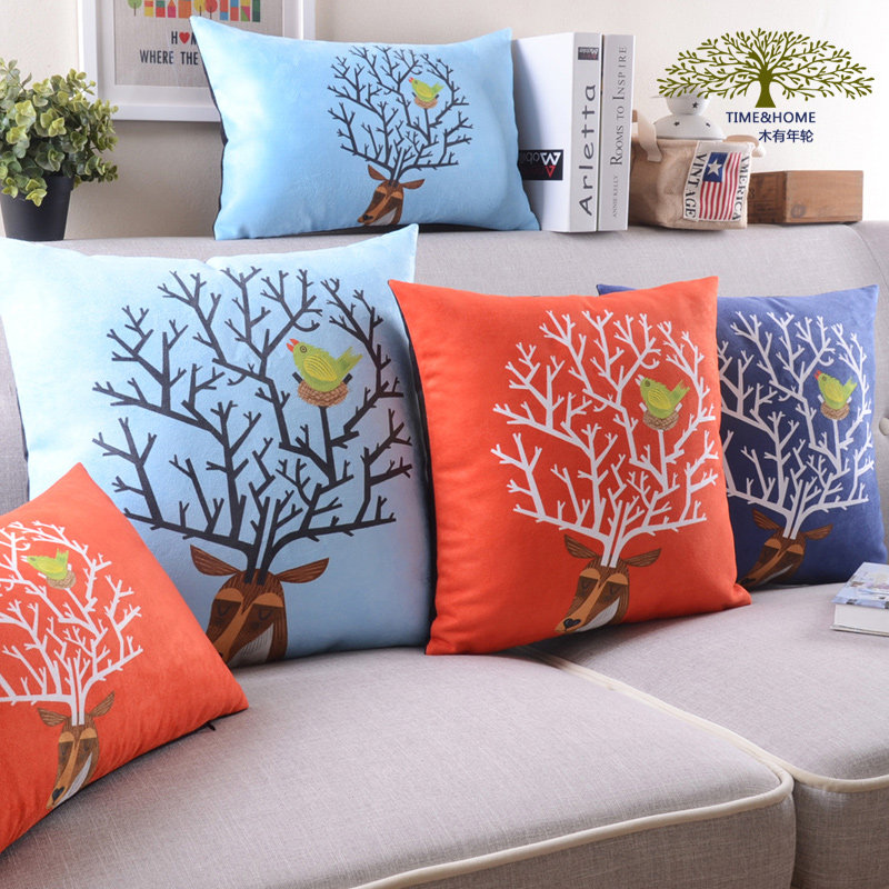 Ring Northern Europe Deer Pillows Cushion sofa Simplicity Office personality Pillow Bedside Lumbar pillowin the Home Fabric , Pillow/Pillow  category - from Buy2taobao.com to provide professional Taobao agent buy service