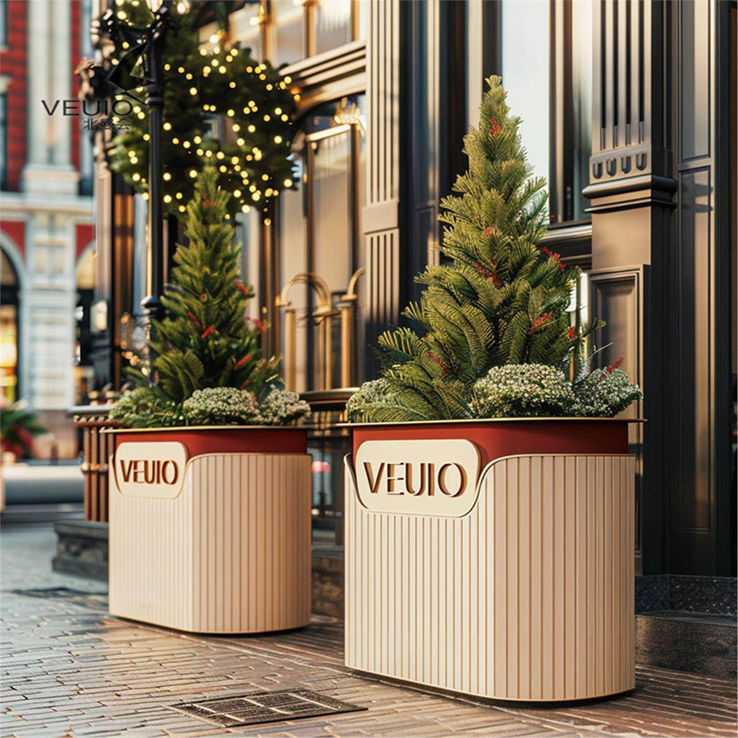 户外庭院隔断花箱组合花园绿植种植箱园林景观围挡不锈钢花槽定制