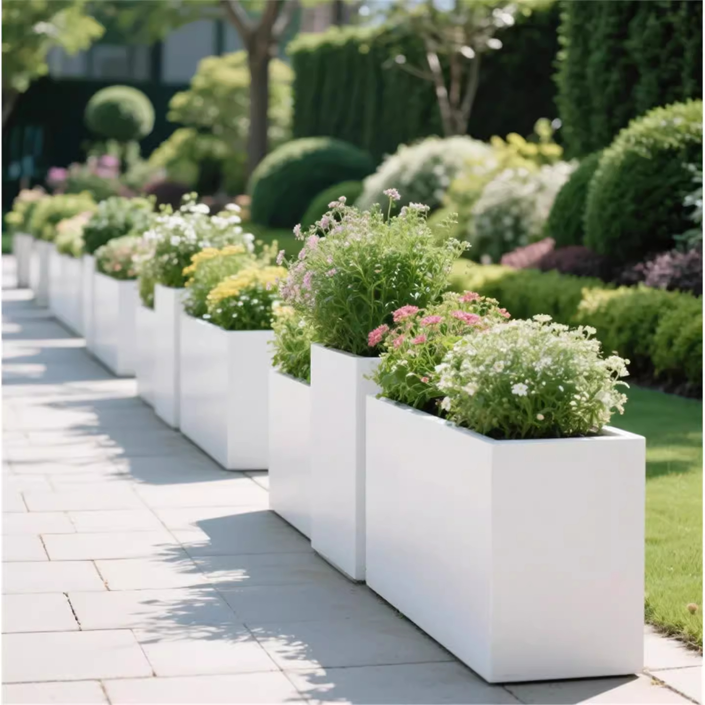 户外不锈钢花箱庭院室外组合围栏铁艺长方形阳台门口隔断定制种植