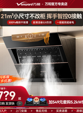 万和21m³侧吸式家用厨房小户型出租房大吸力抽烟机J320APRO