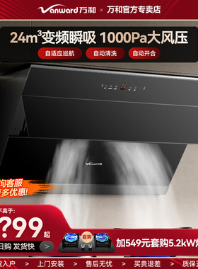 万和WJ920油烟机侧吸家用厨房劲吸挥手智感巡航1000Pa增压大风压