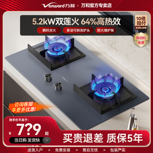 万和燃气灶C6L01家用双灶嵌入台式 天然气灶5.2KW猛火灶