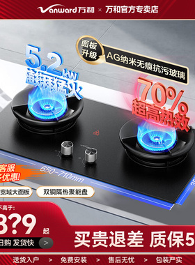 万和5.2KW嵌入式猛火G7L56天然气燃气灶超一级能效大火力双灶灶具