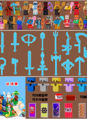 中国积木迷你世界我的世界全套人仔人仔微笑者派对客拼装玩具礼物