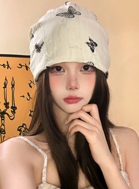 春夏女防风堆堆帽大头围月子帽