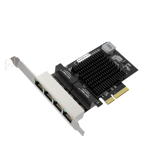 GRIS 4口PCI-E转2.5G千兆网卡汇聚万兆电脑群晖免驱动RJ45以太网线2500M高速网络游戏竞技软路由无盘RTL8125B