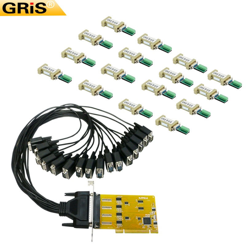 新品GRIS台式机PCI485通讯线RS232串口卡422电脑16全双工业级E防