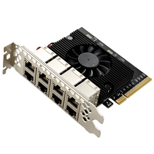 GRIS 8口千兆网卡PCI-E相机视觉采集卡RTL8111H瑞昱Realtek台式机电脑X1服务器RJ45以太网群晖汇聚ESXI软路由