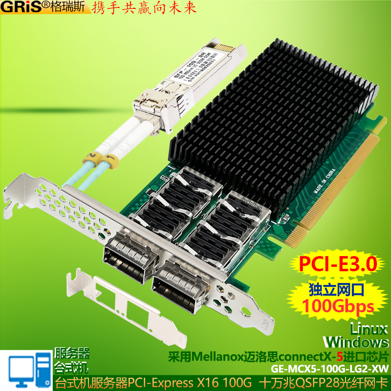 GRIS服务器100G万兆网卡QSFP28