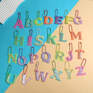 高亮款字母造型反光书包挂饰夜间步行骑行反光安全警示飘带挂件