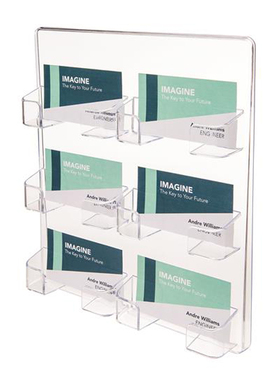 迪多挂壁挂墙六格名片架 名片座 展示架 资料架 产品架透明70601