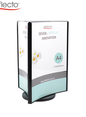 美国迪多 可组装A4亚克力三面旋转酒水台牌广告资料展示架菜单牌