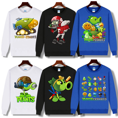 全棉长袖长袖t恤植物大战僵尸