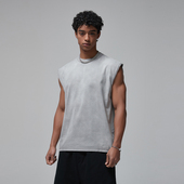 275G重磅蜡染做旧洗水纯色坎肩背心潮牌高街INS宽松运动无袖 T恤男