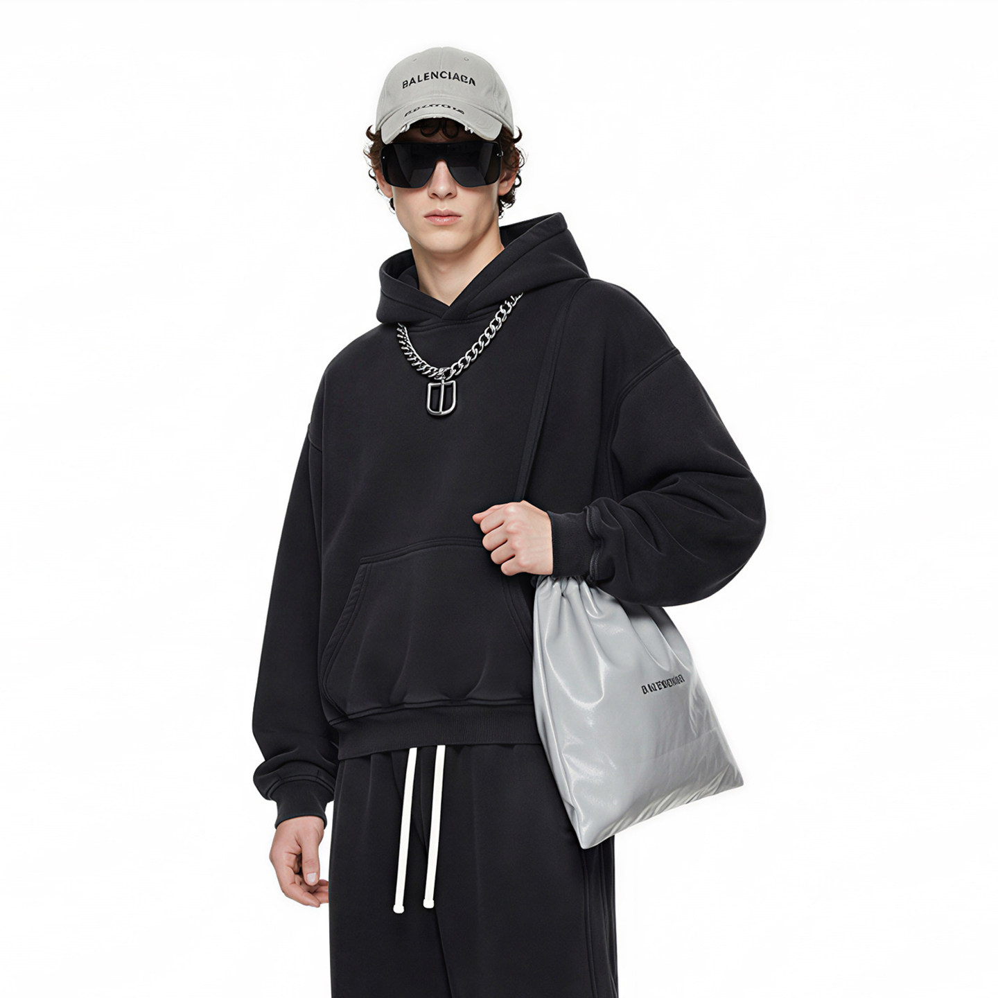 400G重磅做旧纯色Boxyfit短款卫衣男宽松美式高街vibe加绒连帽衫