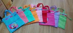 朝鲜族布袋旅游纪念礼品彩条折叠伸缩包长白山活动礼品大号袋子